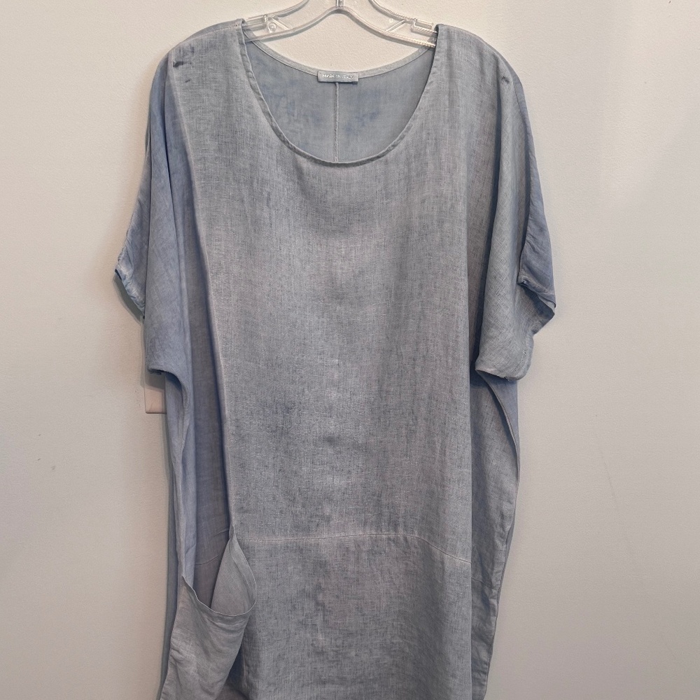Made In Italy Blue Oversized Tunic Size XL